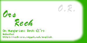 ors rech business card